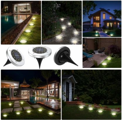 4 Ubodne Solarne Disk Svetiljke – 8 Led dioda - Slika 9
