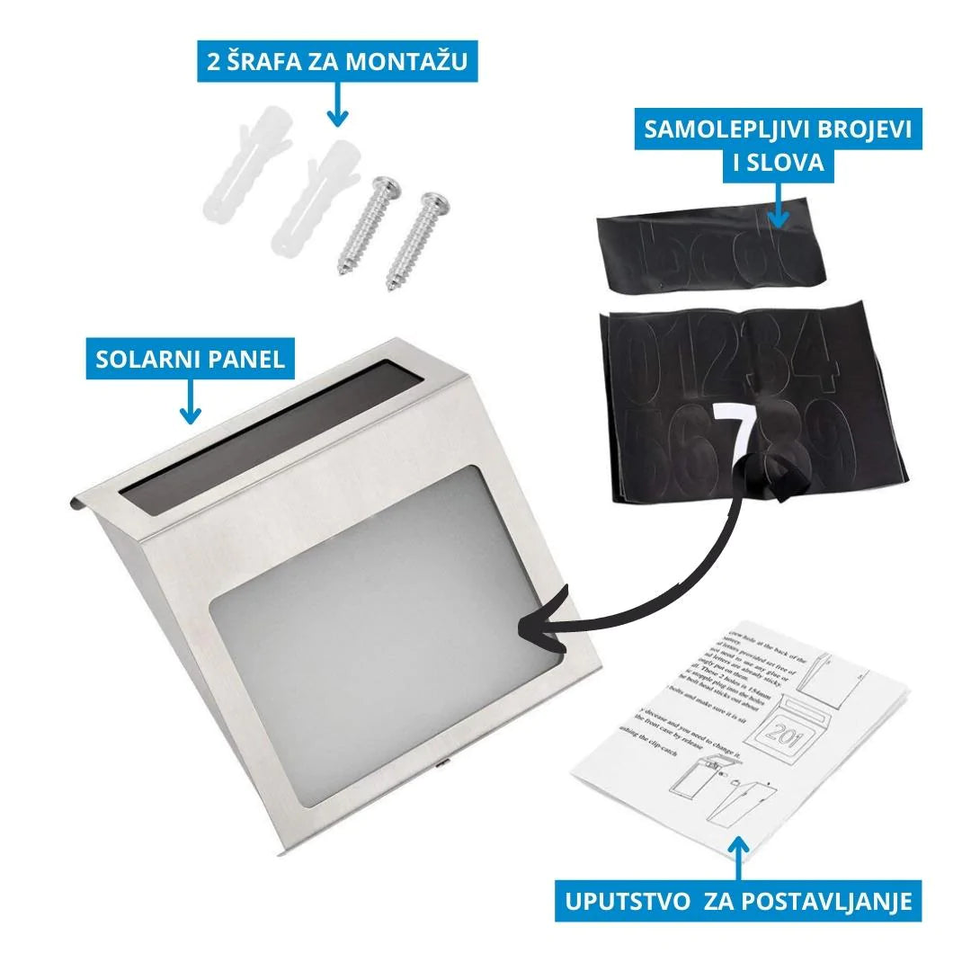 Solarni led kućni broj - Slika 4