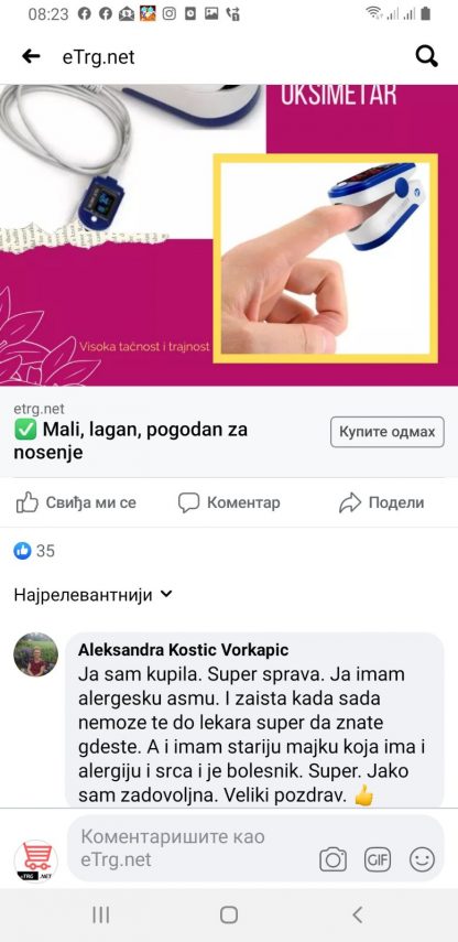 Bezkontaktni Toplomer + Pulsni Oksimetar - Slika 10