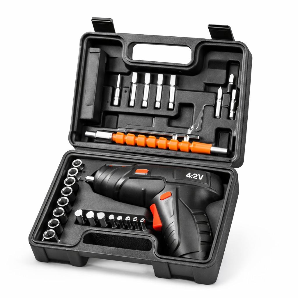 Akumulatorski odvijač 4.2V – komplet sa koferom